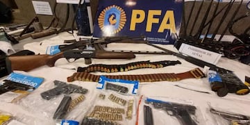 El armamento secuestrado a la banda