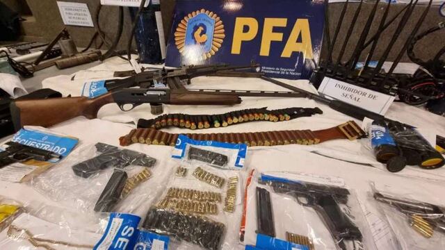 El armamento secuestrado a la banda