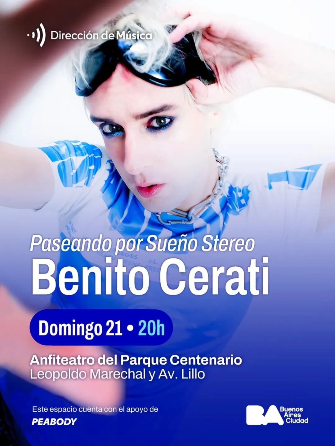 Benito Cerati rinde homenaje a Soda Stereo con un show con entrada gratis en Parque Centenario