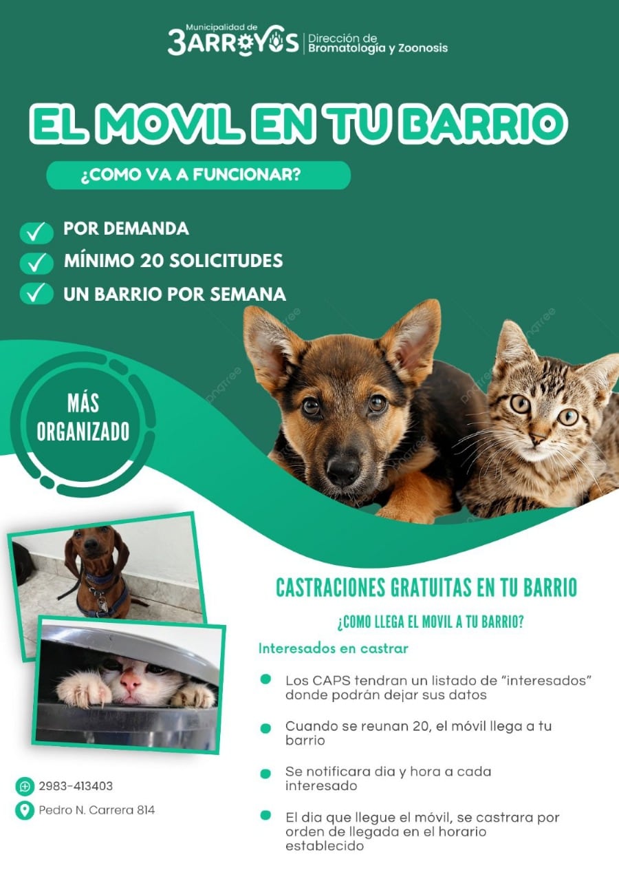 Castraciones y Vacunación Antirrábica en los Barrios de Tres Arroyos