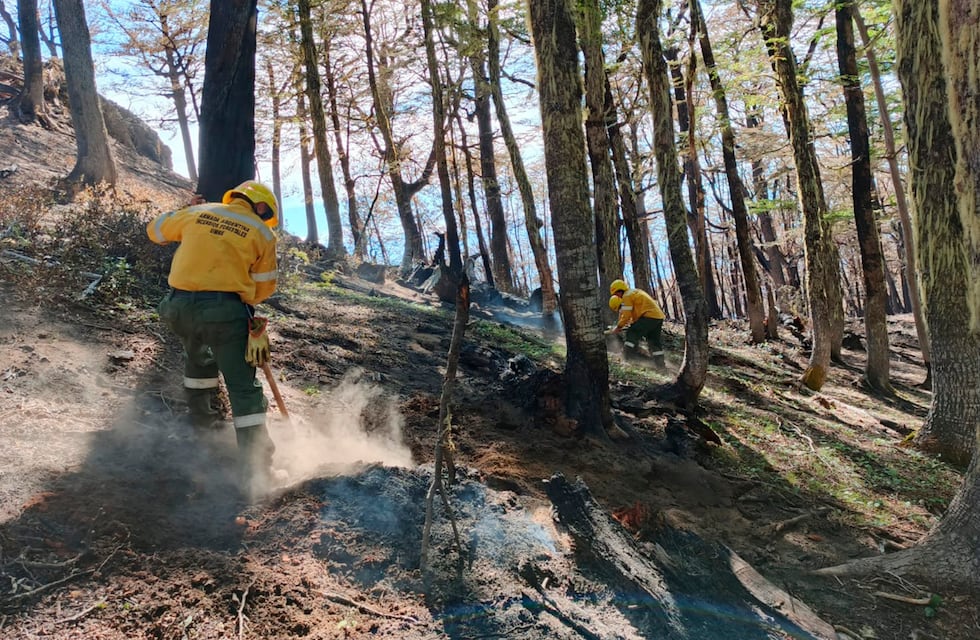 La Armada combate los incendios en El Bolsón