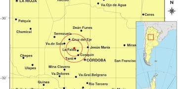 Sismo en Córdoba este lunes por la mañana.
