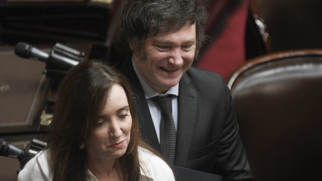 El presidente Javier Milei y la vice, Victoria Villarruel. Foto: Federico López Claro