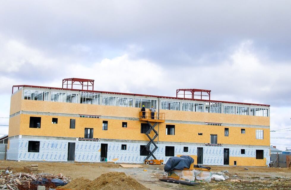 Río Grande: avanza la obra de las 54 viviendas del barrio Malvinas Argentinas