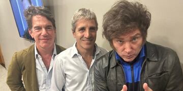Nicolás Posse, Luis Caputo y el presidente electo, Javier Milei. (Gentileza)