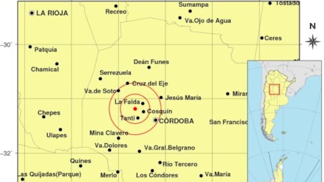 Sismo en Cosquín