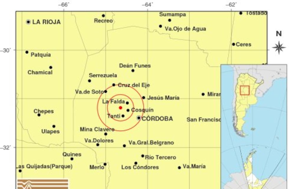 Se registro un temblor en Cosquín