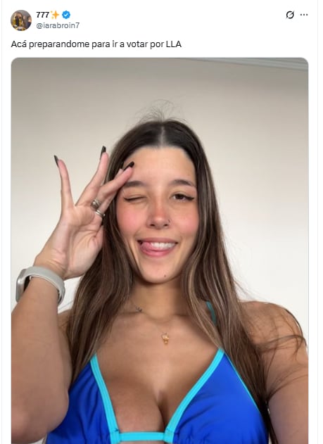 Iara Broin reveló que vota a La Libertad Avanza.