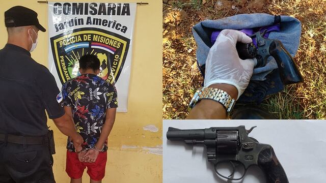 Jardín América: con un revólver un adolescente intentó agredir a otro jóven.