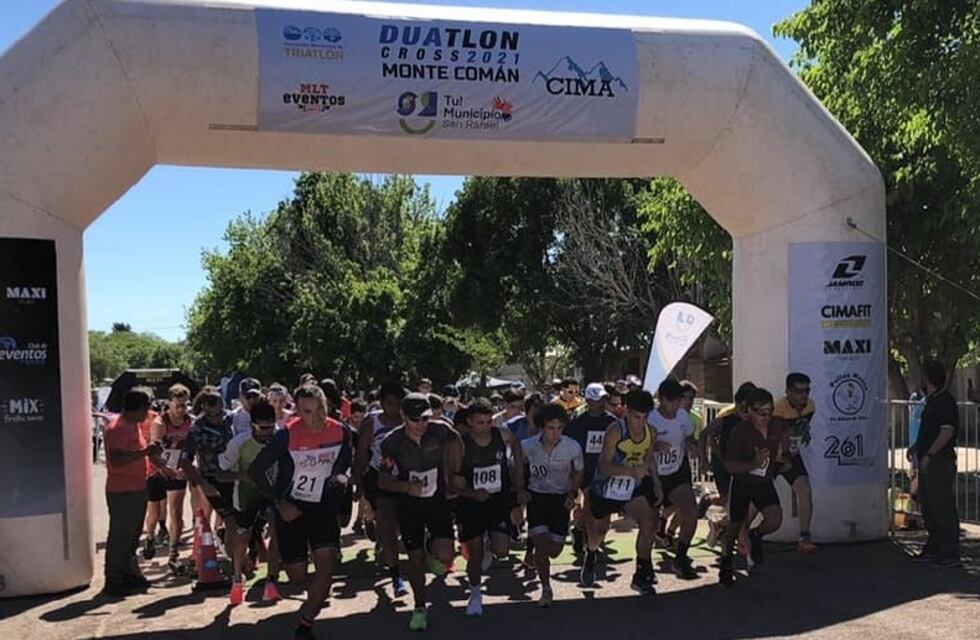 Duatlón Cross de Monte Comán: Denis Álvarez y Juliana Jofré en lo más alto del podio