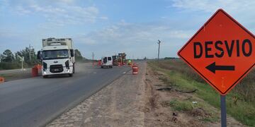 Obra en la autopista de la 34, entre Sunchales y Ataliva