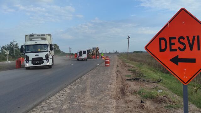 Obra en la autopista de la 34, entre Sunchales y Ataliva