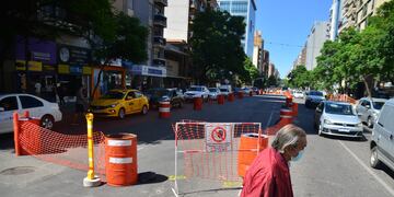 Avenida Maipú, en obras.
