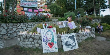 Pedido de justicia por el femicidio de Guadalupe Curual (Julián Campos).