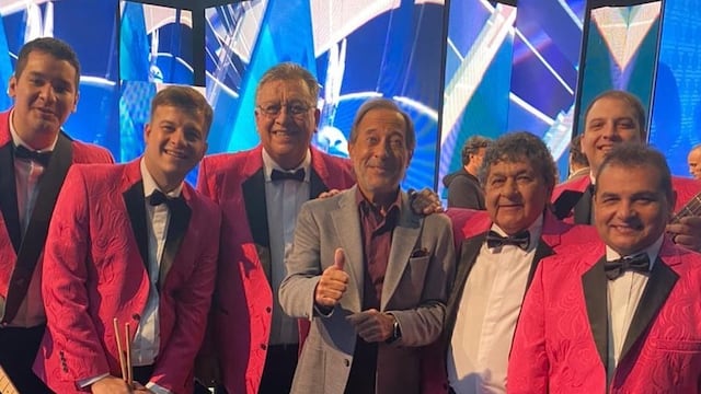 El humorista y los músicos compartieron una foto para anunciar el lanzamiento de "Granizo". (@lospalmerasoficial)