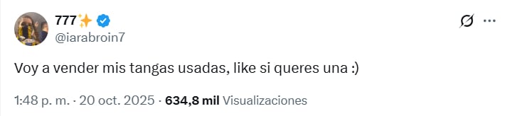 El mensaje de Iara Broin en X