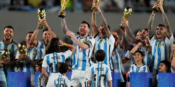 El festejo de la Selección Argentina en el Monumental.