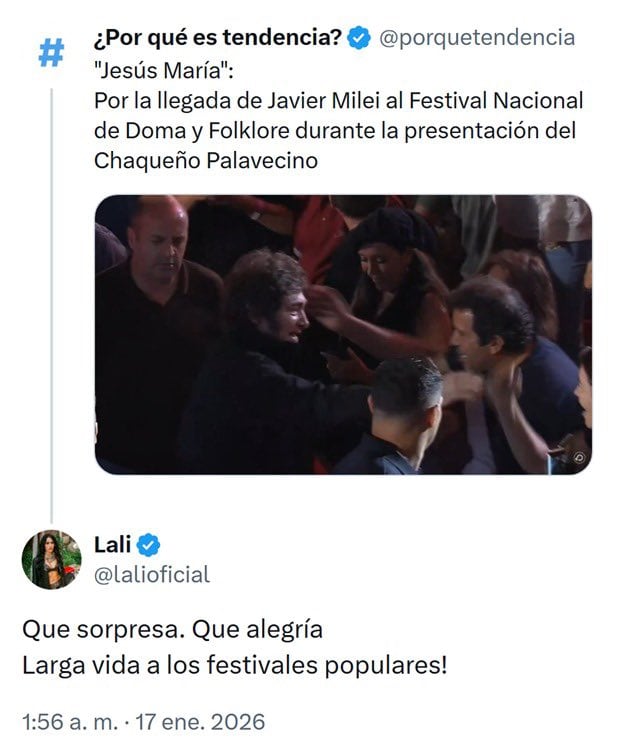 Lali Espósito le dio un picante mensaje a Javier Milei.