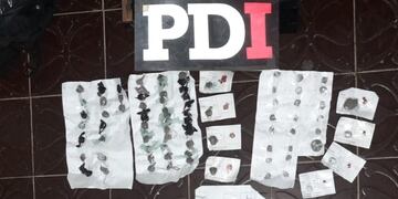 El material secuestrado en Frontera