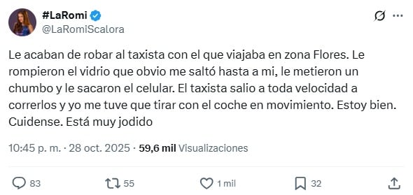 El terrible momento que vivió Romina Scalora.