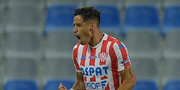 El Cuqui Márquez y su festejo ante Boca. En Belgrano pensaron en él como refuerzo.