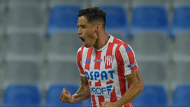 El Cuqui Márquez y su festejo ante Boca. En Belgrano pensaron en él como refuerzo.