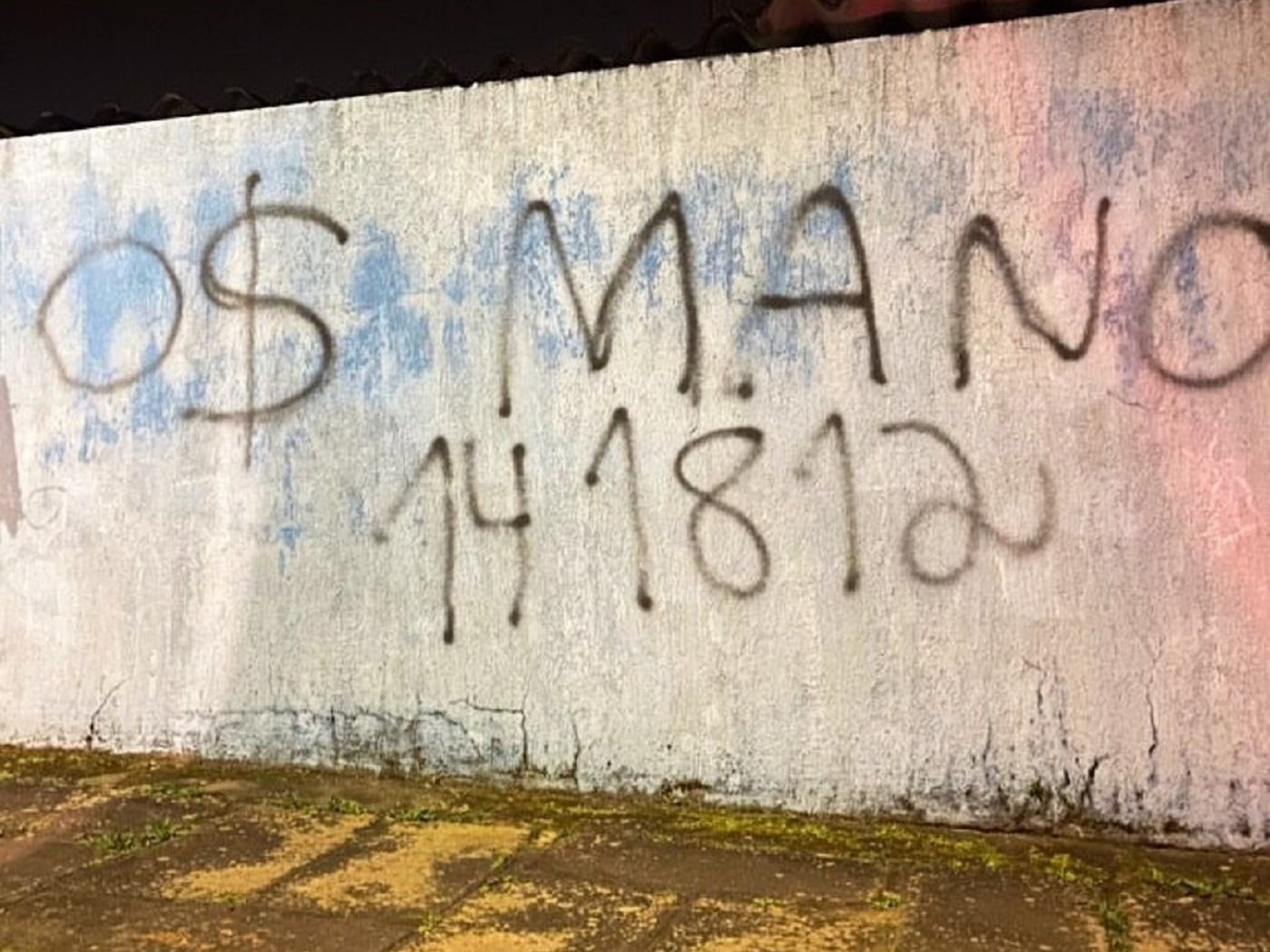 Marca de la banda criminal Os Manos. (Gentileza RBS TV)