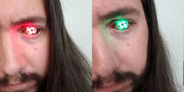 El ingenioso invento del ingeniero, que reemplazó su ojo por una linterna LED.