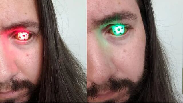 El ingenioso invento del ingeniero, que reemplazó su ojo por una linterna LED.