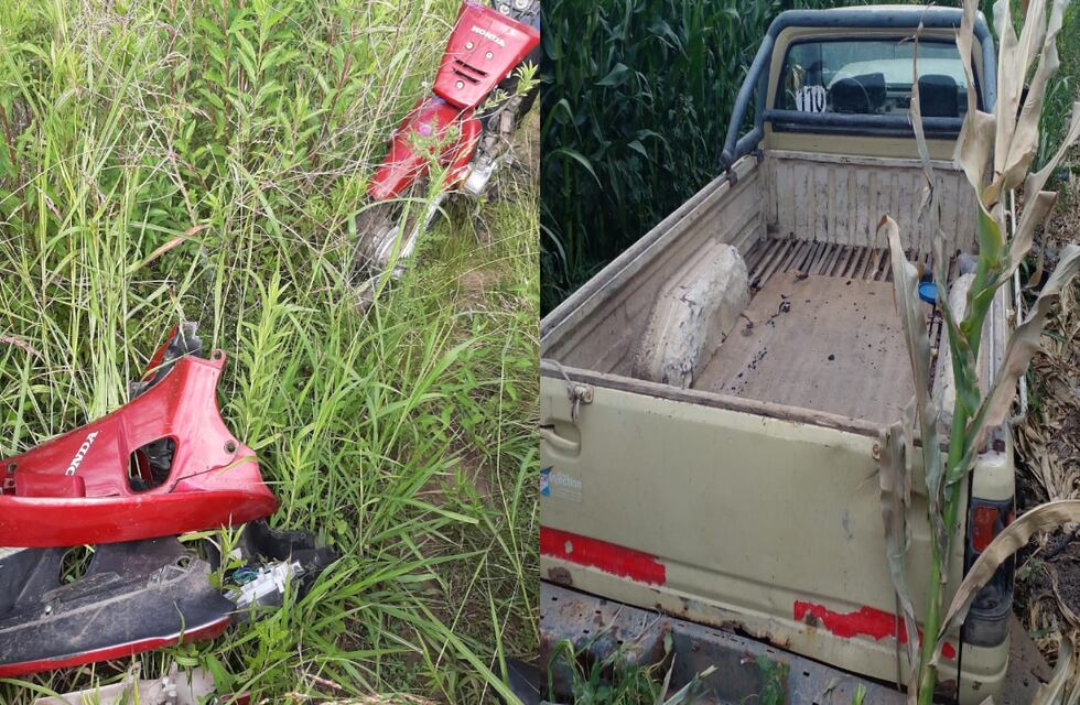 Encontraron una moto y una camioneta que se “enfriaban” en baldíos