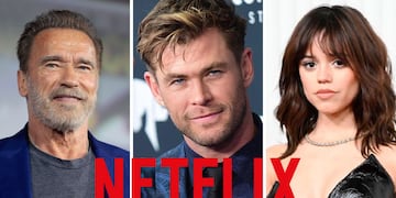 Arnold Schwarzenegger, Chris Hemsworth y Jenna Ortega.