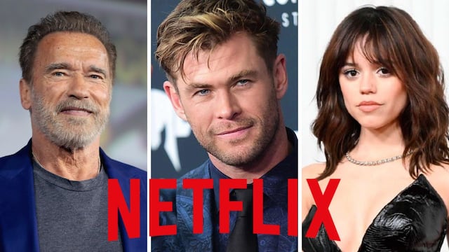 Arnold Schwarzenegger, Chris Hemsworth y Jenna Ortega.