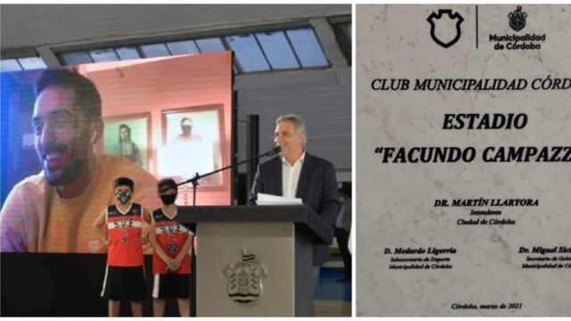 El base agradeció el homenaje de la Municipalidad de Córdoba.