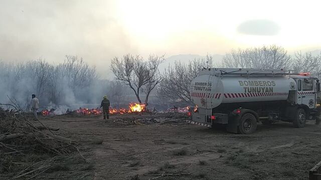 Los incendios intencionales en Tunuyán han desbastado más de 800 hectáreas.