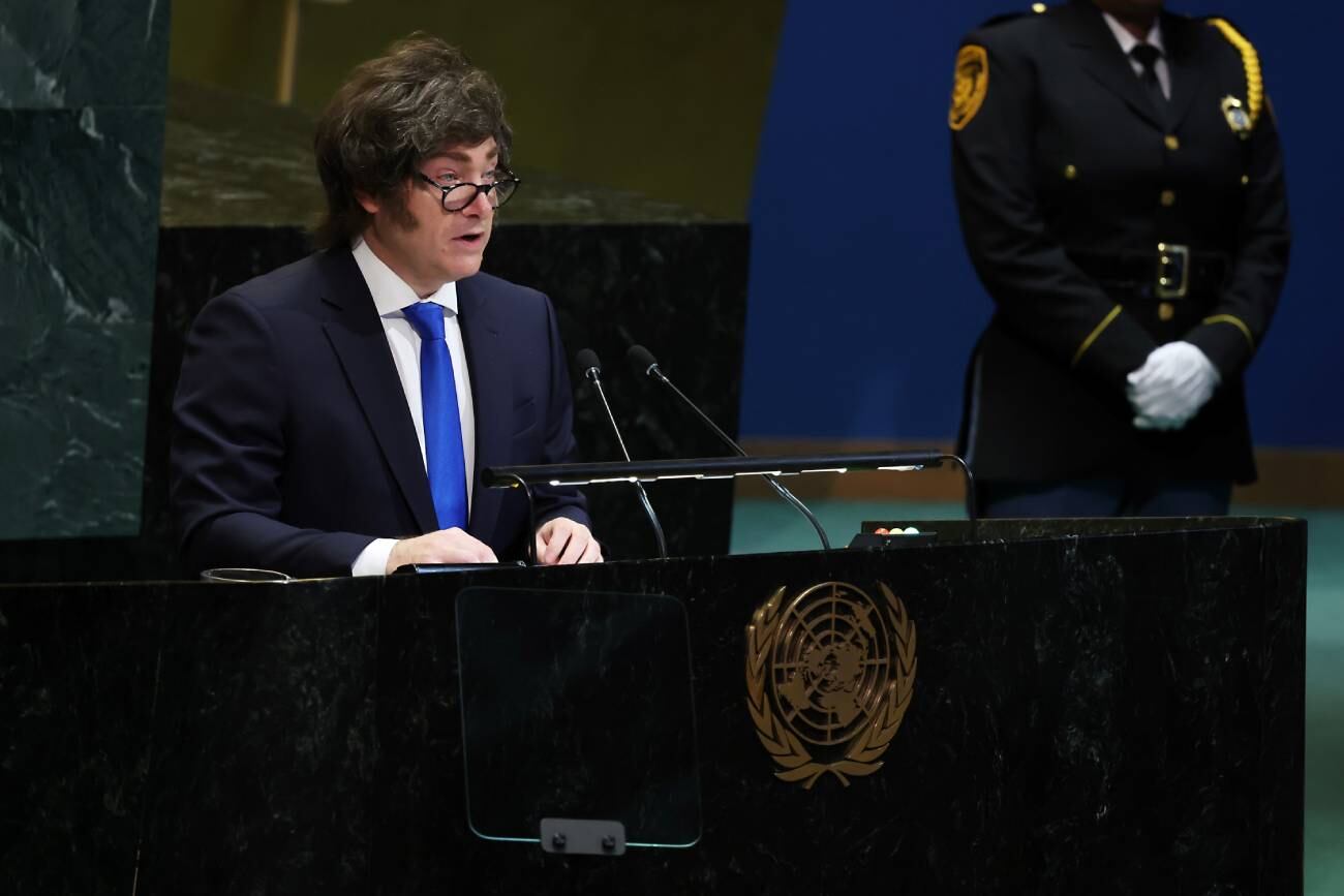 Nueva York. El presidente Javier Milei en la 80° Asamblea General de la ONU. (AP / Heather Khalifa)