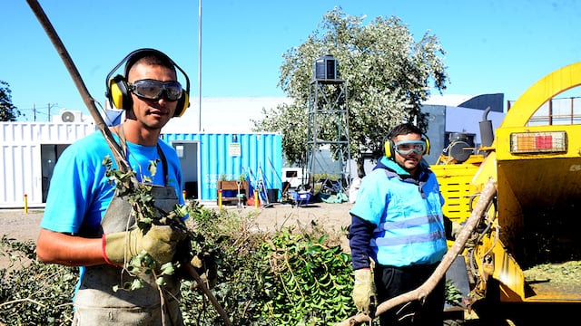 Maximiliano y Carlos Monjes eran cartoneros y ahora trabajan en un Centro de transferencia de residuos Rancagua. (José Gabriel Hernández / La Voz)