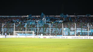 La hinchada de Belgrano en Junín, donde enfrentó a Mitre de Santiago por la Copa Argentina 2024 (Prensa Belgrano)