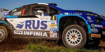 Ligato y García, a bordo del Citroën del Tango Rally Team.