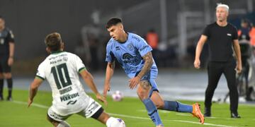 El chileno Alex Ibacache hizo su debut en Belgrano, en un magro empate con Sarmiento (Javier Ferreyra La Voz).