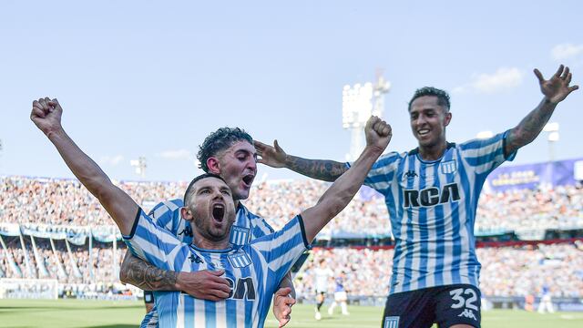 Gol de Maravilla Martínez, para ser campeón con Racing y goleador de la Copa Sudamericana (Foto: CONMEBOL).