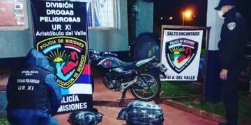 Interceptan dos bolsos con marihuana en Salto Encantado.