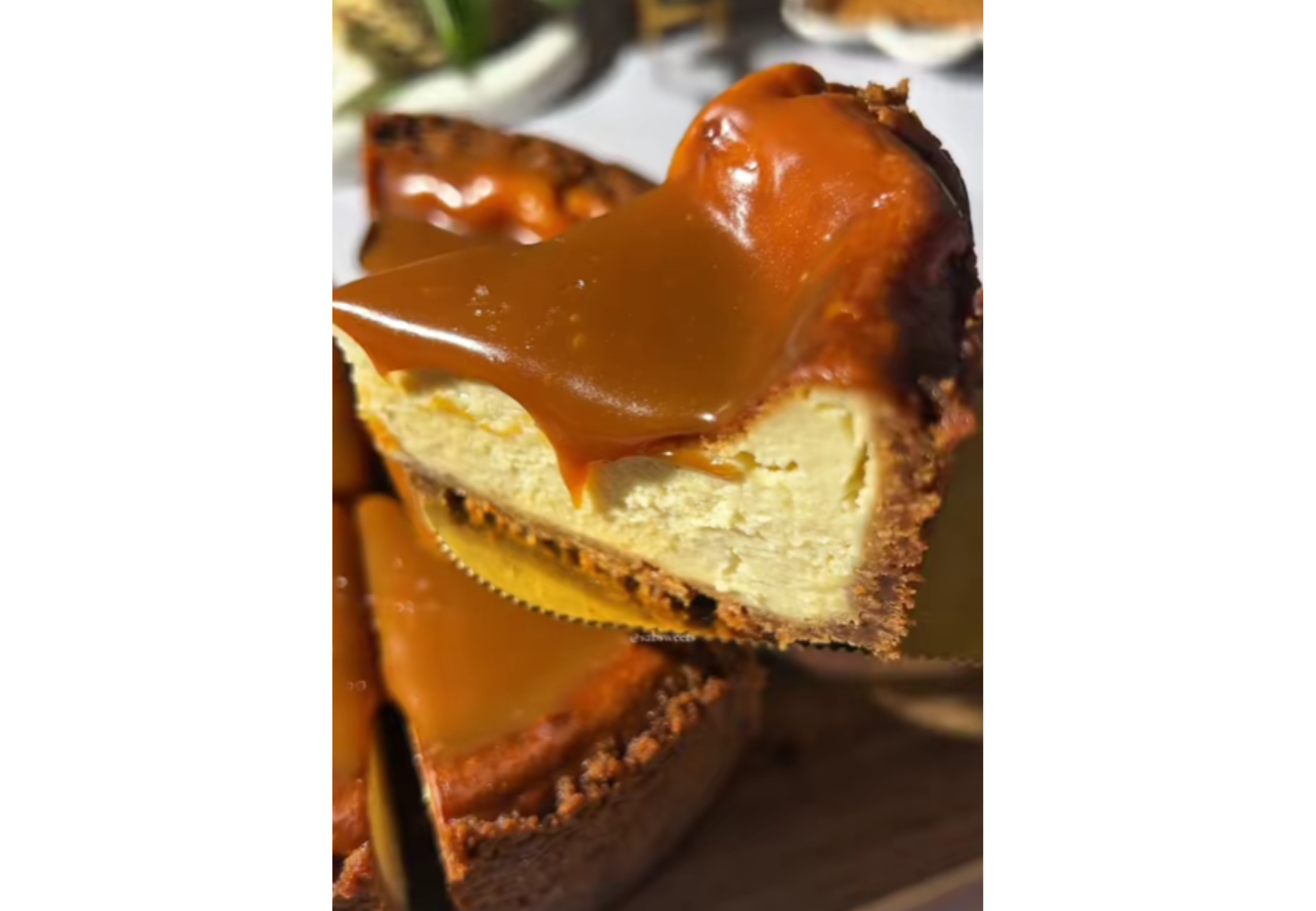 Así queda el cheesecake por dentro.