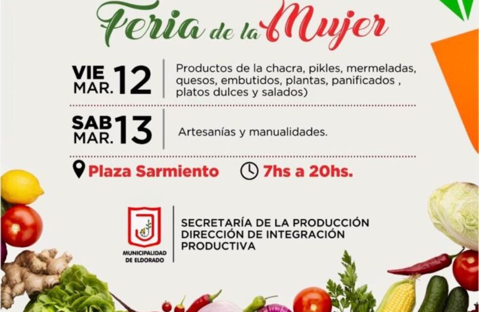 Realizarán una Feria por el Día de la Mujer este fin de semana en Eldorado