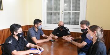 Reunión por seguridad en la Jefatura de Policía, con autoridades del SEOM