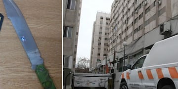 Faca incautada en el lugar.