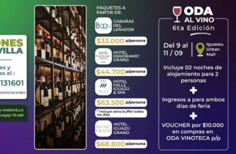 Puerto Iguazú: vení a disfrutar de la 6° edición de la Oda al Vino con Misiones Maravilla EVT