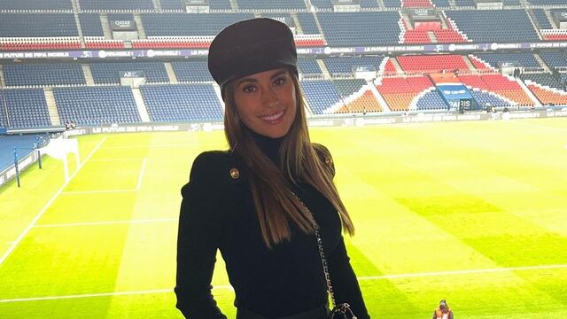 Antonela Roccuzzo estuvo alentando a Lionel Messi