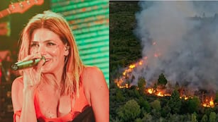Natalie Pérez y un desesperado pedido frente a los incendiso de El Bolsón.