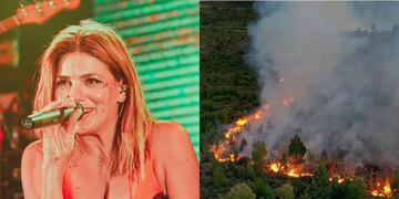 Natalie Pérez y un desesperado pedido frente a los incendiso de El Bolsón.