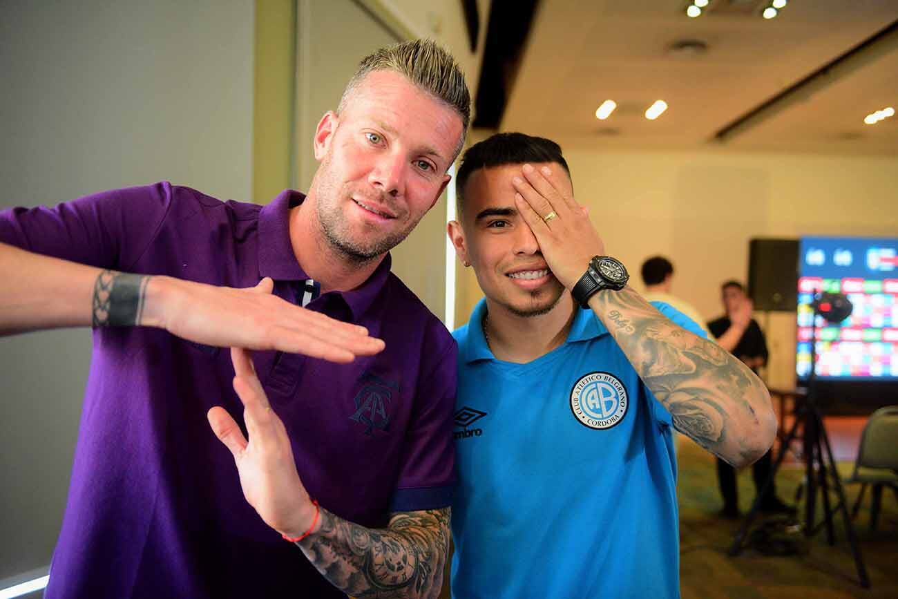 Lucas Manuel Zelarayán y Guido Herrera. Conferencia de prensa del clásico Talleres-Belgrano. (José Hernández / La Voz)